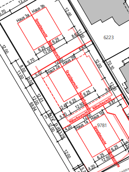 Grundstücksplan des Projekts Gibelfeld
