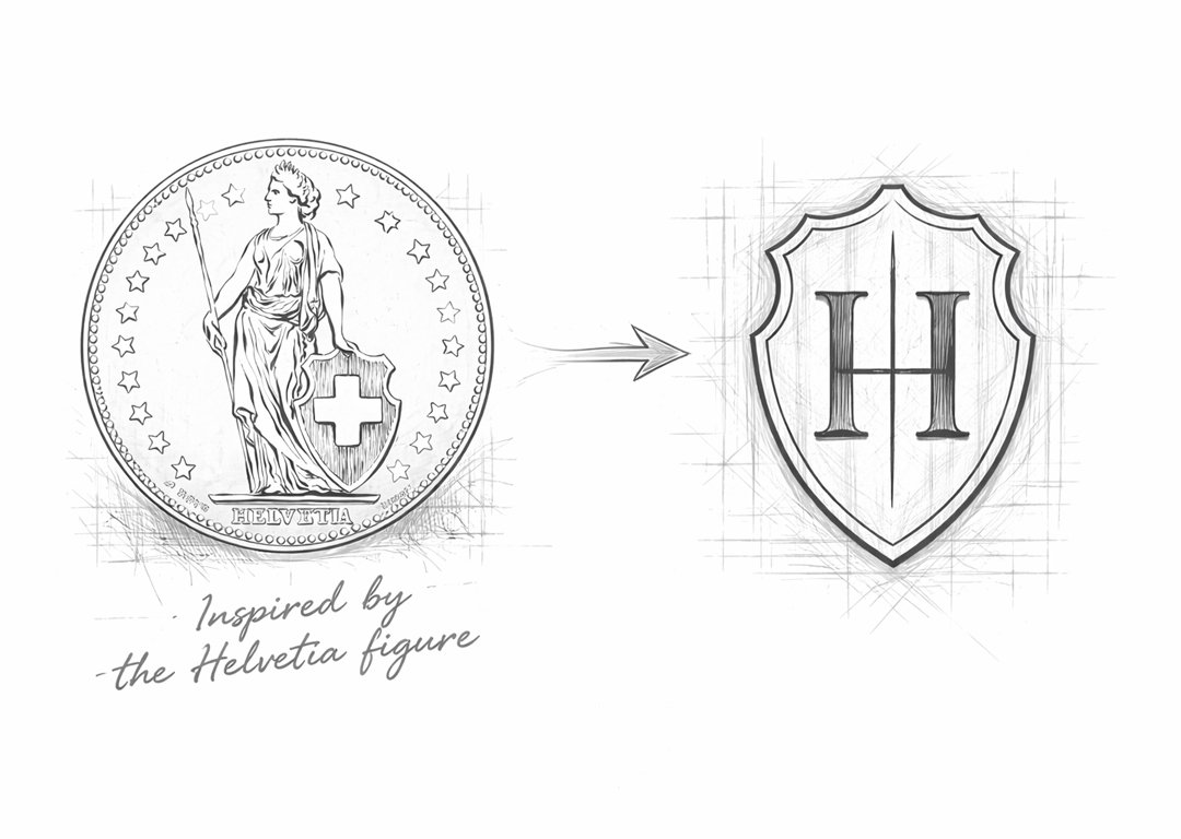 Skizze zur Symbolik des HELVESTA Wappens